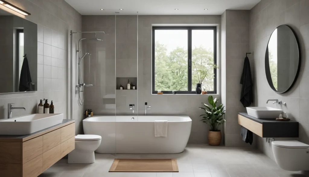 baignoire et douche pour petite salle de bain